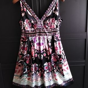 ECI Floral Sleeveless Tied waist Dress